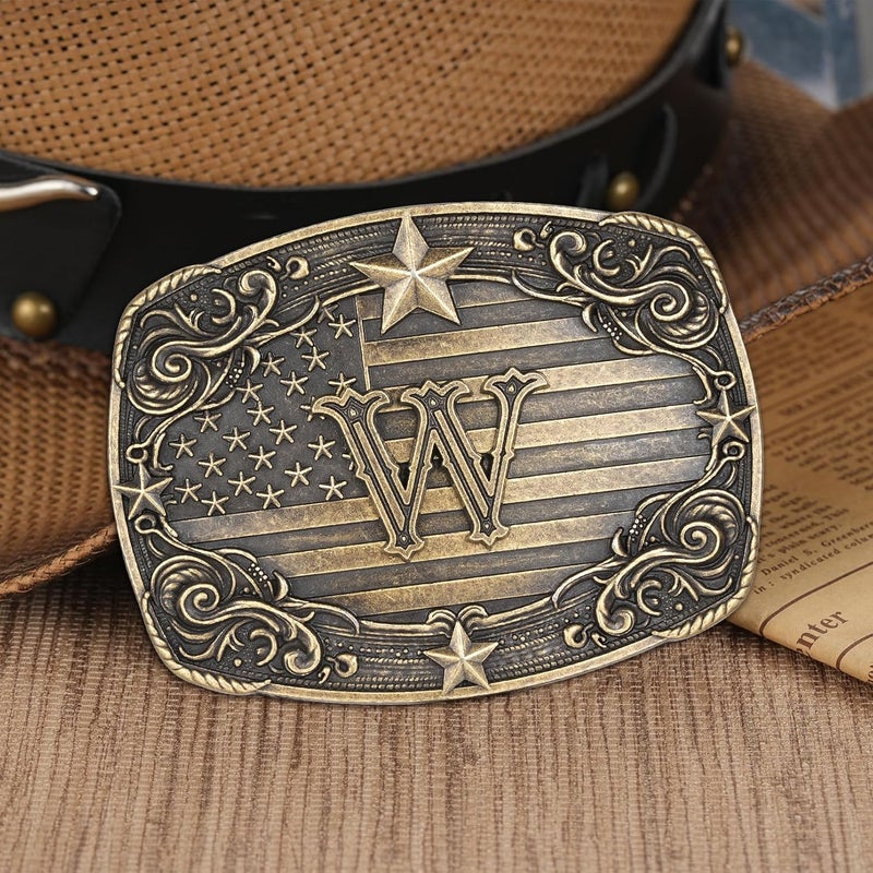 Flipslo Store Western Belt Buckle for Men Women Initial Letter A to Z Cowboy Belt Buckle Texas Buckle hebillas vaqueras para hombre - Image 3